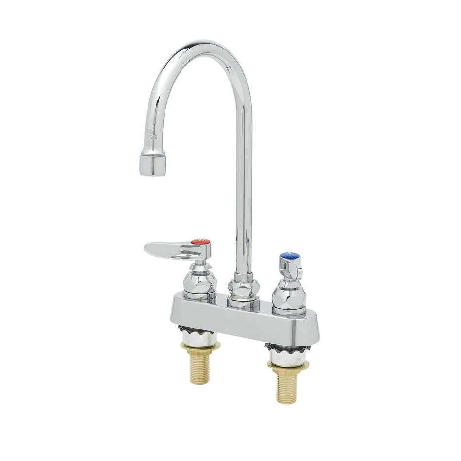 Workboard Faucet, 4" Deck Mount, 6" Swivel Gooseneck, 1.2 GPM Aerator, Levers, XS Shanks