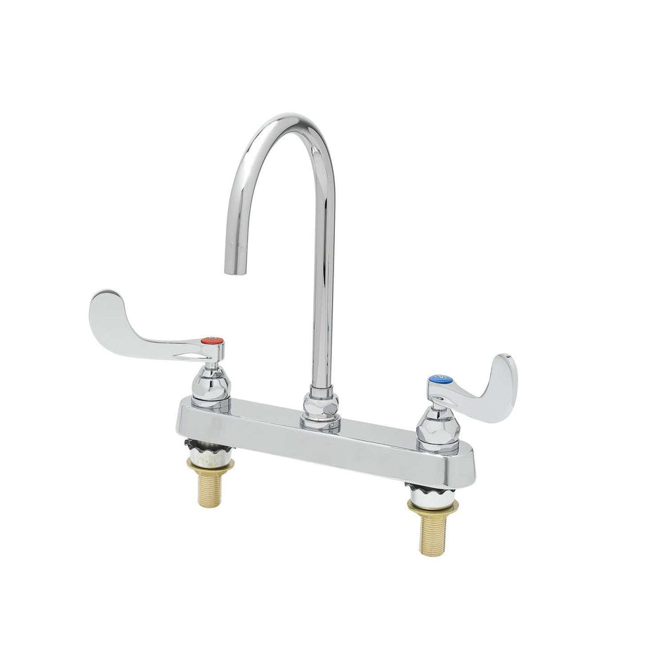 Workboard Faucet, 8" Deck Mount, Eternas, B-WH4, Swivel Gooseneck, 1.5 GPM Flow, XS Inlets