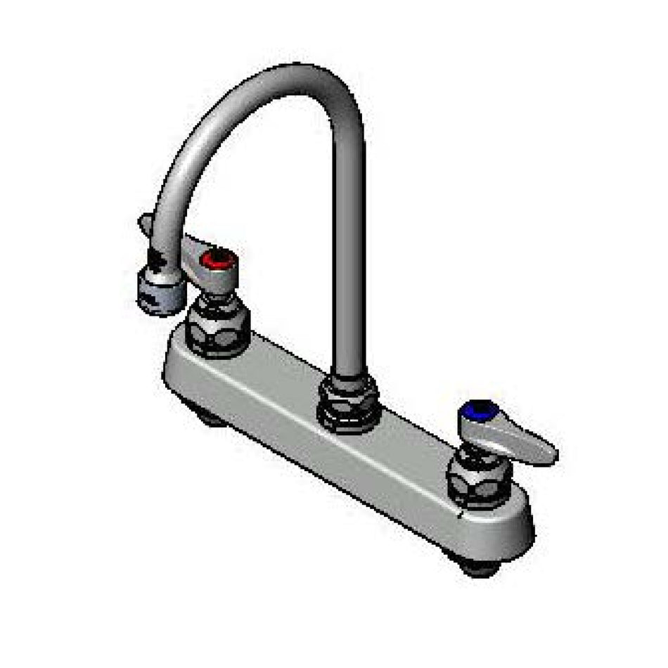 Workboard Faucet, 8" Deck Mount, 6" Swivel GN, 0.5 GPM VR Outlet, Lever Handles