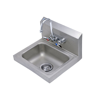 T&S Brass B-1146-02A-CR-4W Hand Wash Sink Station - Basin, Drain & Ceramas Faucet