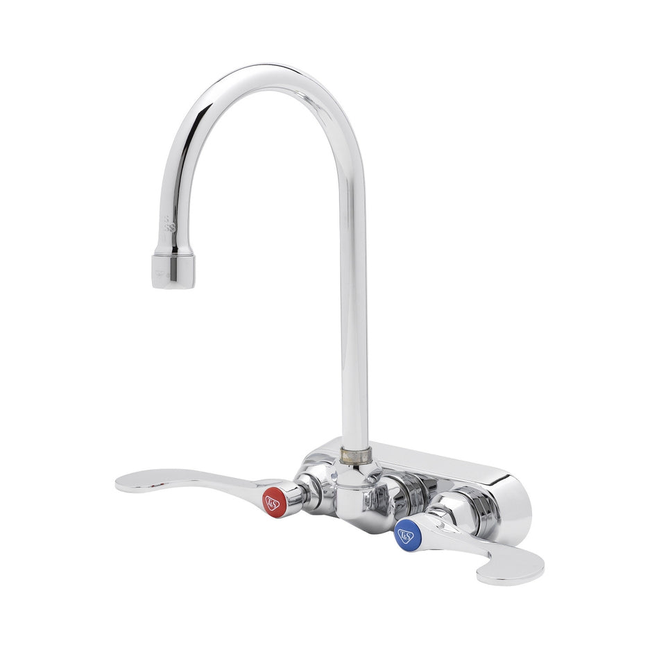 4" Workboard Faucet, Wall Mount, Swivel Gooseneck, 1.5gpm Aerator, 4" Wrist-Action Handles