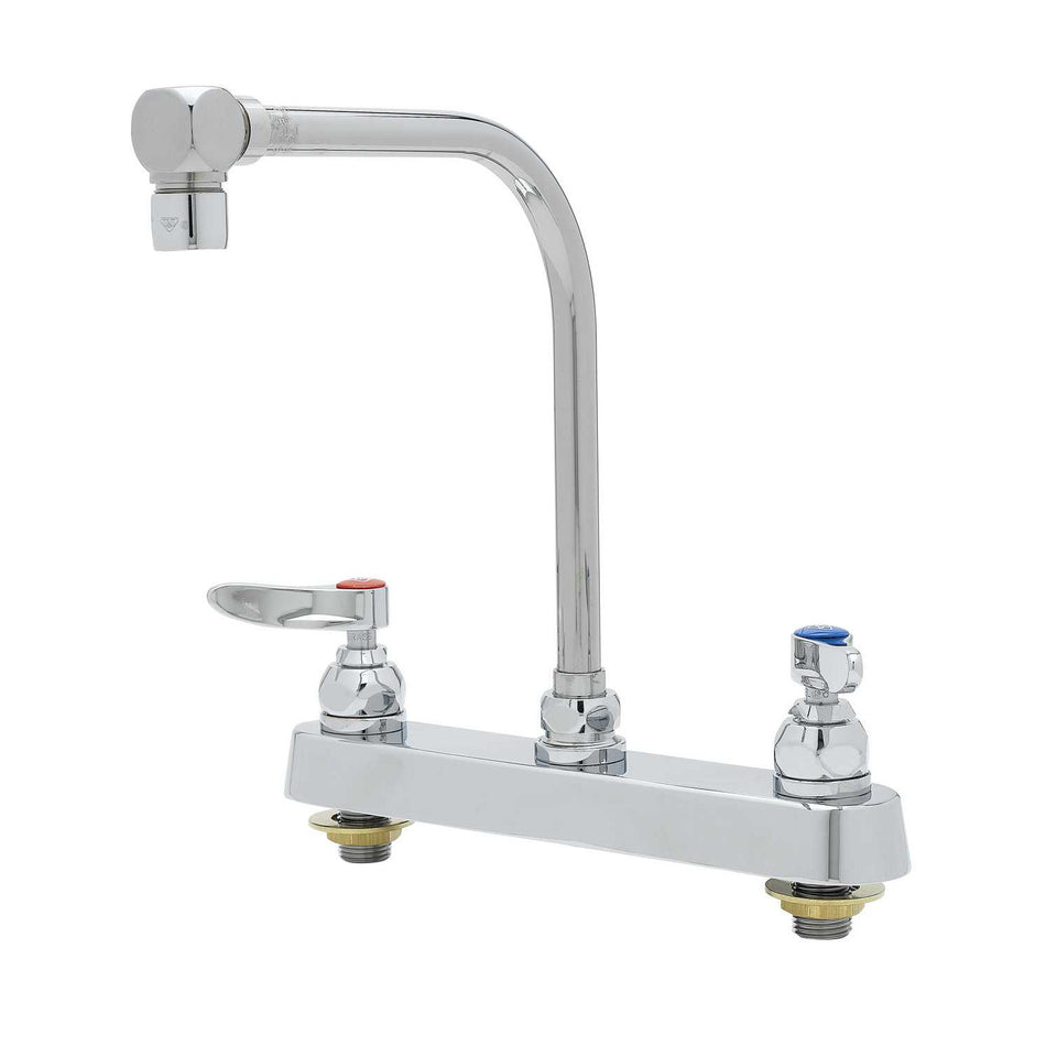 Workboard Faucet, 8" Deck Mount, High-Arc Gooseneck, Lever Handles, 2.2 GPM Aerator