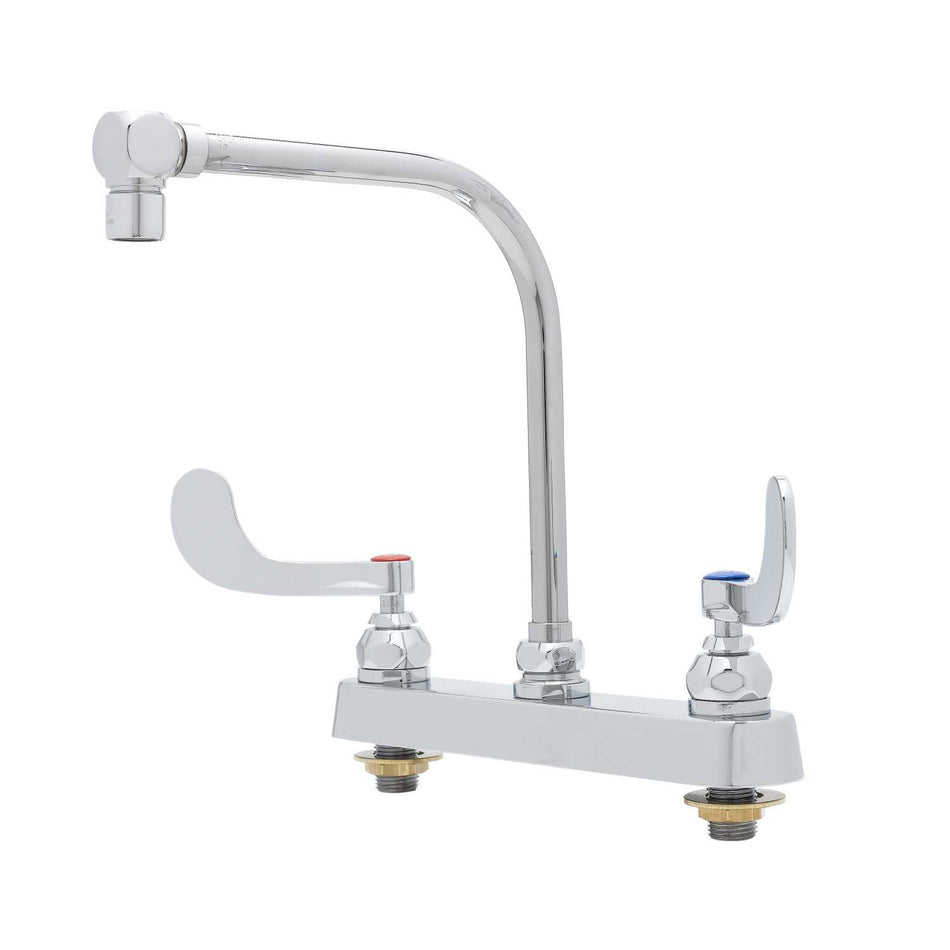 Workboard Faucet, 8" Deck Mount, High-Arc Gooseneck, 4" Wrist Handles, 2.2 GPM Aerator