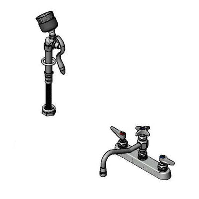 T&S Brass B-1152-092A Workboard Faucet - Brush Spray Valve & 48" Hose