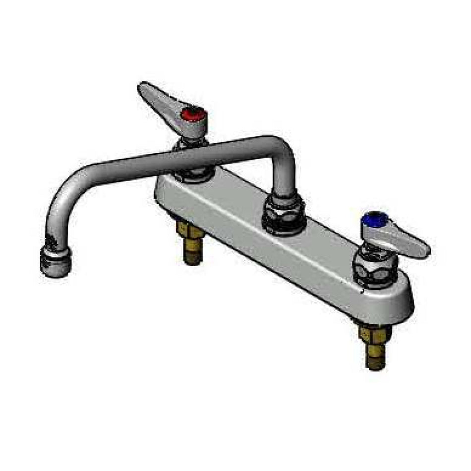 8" Deck Mount Workboard, 1/2" NPT Shanks, 10" Swing Nozzle, 2.2 GPM, Supply Stops & Hoses