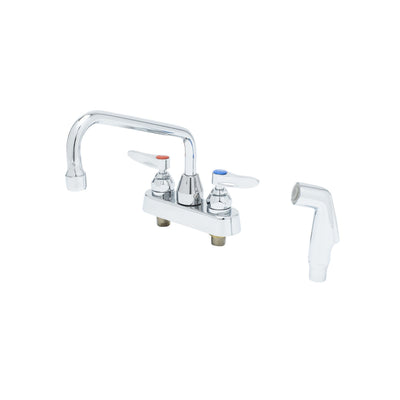 T&S Brass B-1171 Workboard Faucet - 4 Inch Centers 8 Inch Swing Nozzle with Sidespray Diverter