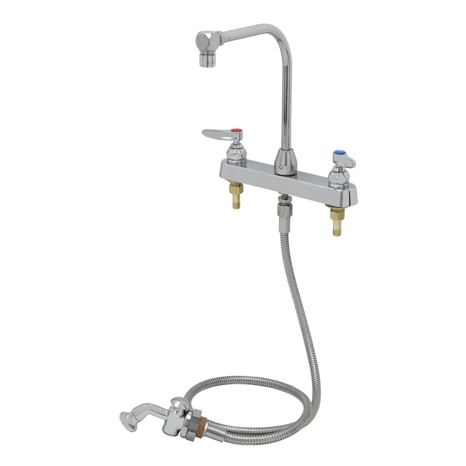 Workboard Faucet, 8" Deck Mount, High-Arc Gooseneck, 2.2 GPM Aerator, B-0101 Spray Valve
