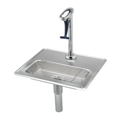 T&S Brass B-1230 Water Station - 10-1/2" Push Back Filler & Pan
