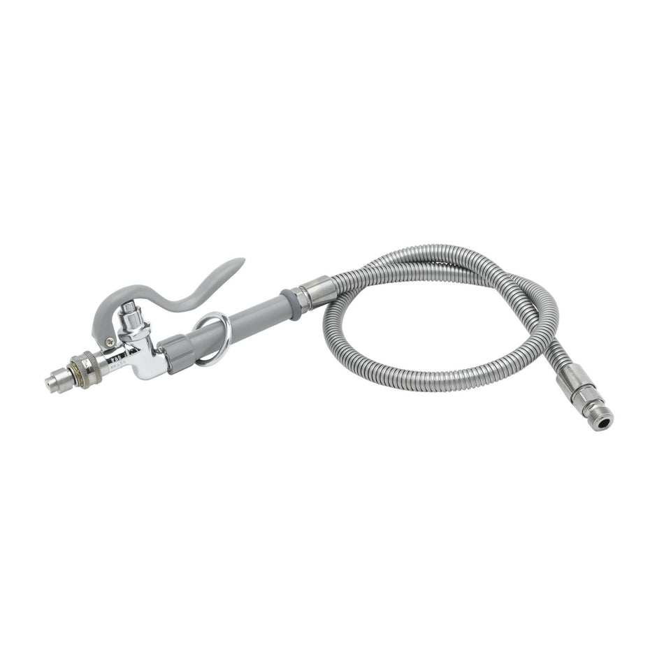 T&S Brass B-1412 Spray Assembly - 3' SS Hose w/ QD Fan Spray