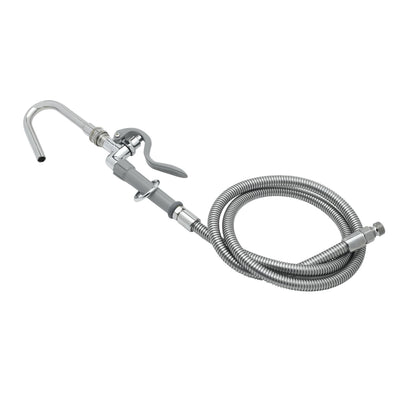 T&S Brass B-1413 Pot Filler Hose - 68" Reinforced w/ Hook Nozzle