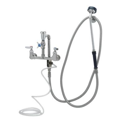 T&S Brass B-2117 Equipment Washer - 12' SS Flex Hose & 8" Centers