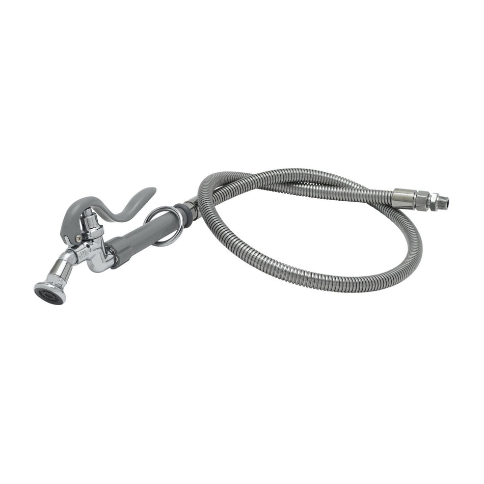 T&S Brass B-2137 Angle Spray Valve - 50" SS Flex Hose & 3/8" NPT