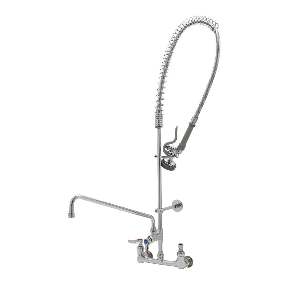 T&S Pre-Rinse Unit: 8" Wall Mount, Add-On Faucet w/ 18" Nozzle, B-0044-H & B-0107, B-0109-03