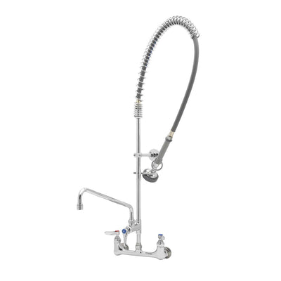 T&S Brass B-2187 Wall Mount Pre-Rinse - 14 Inch ADF B-0107 Sprayer 6 Inch Wall Bracket Finger Hook