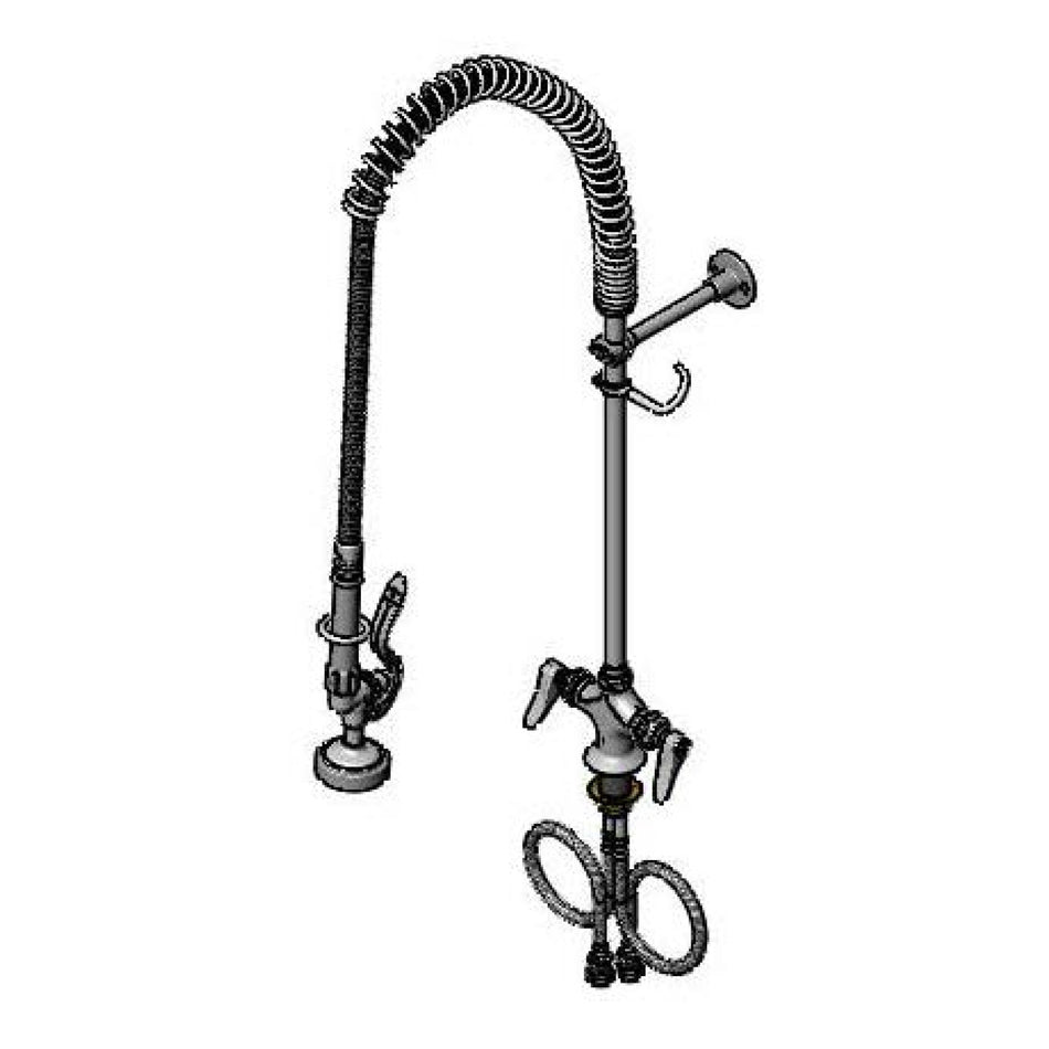 T&S Brass B-2244-B Spring Action Pre-Rinse - Single Hole & Wall Bracket