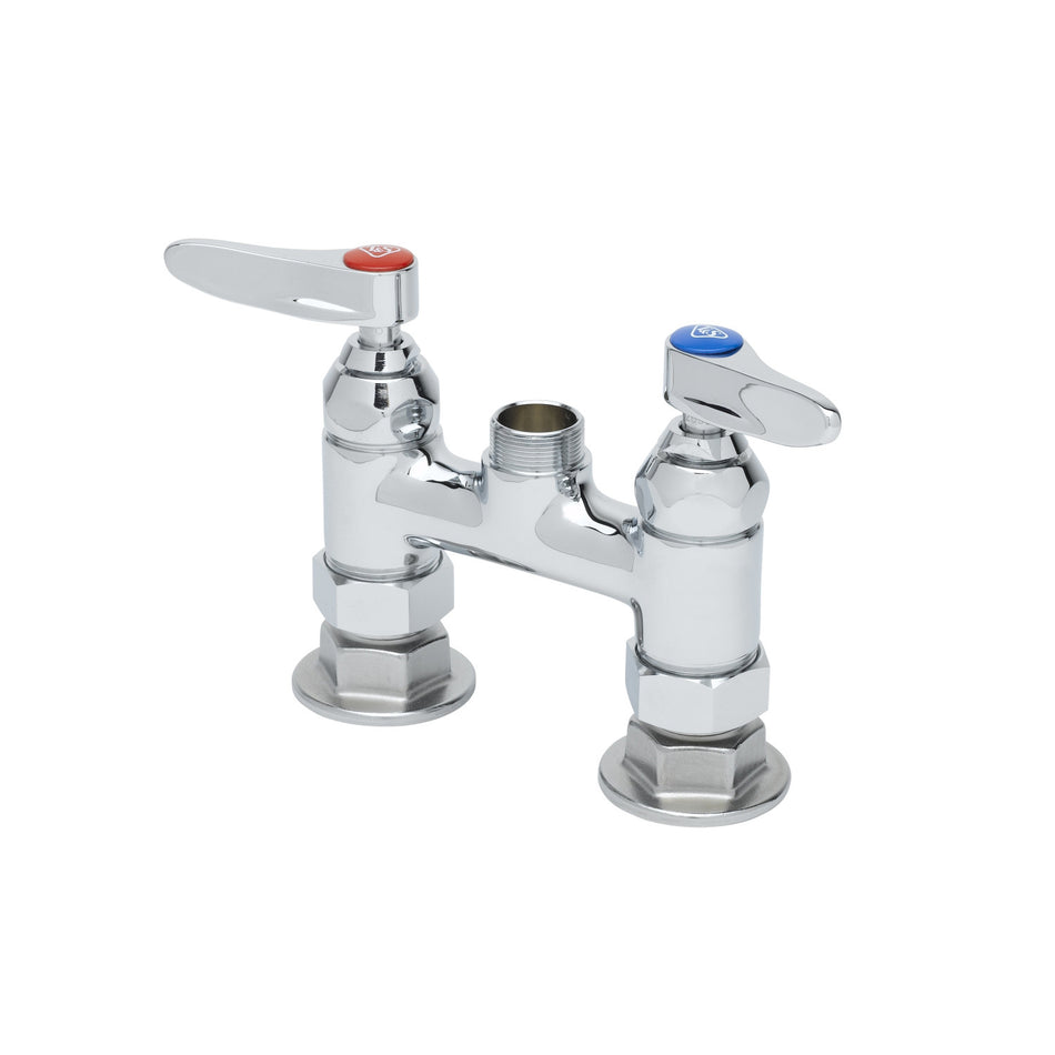 Swivel Base Faucet, Deck Mount, 6" Centers, Less Nozzle, Eternas & Lever Handles