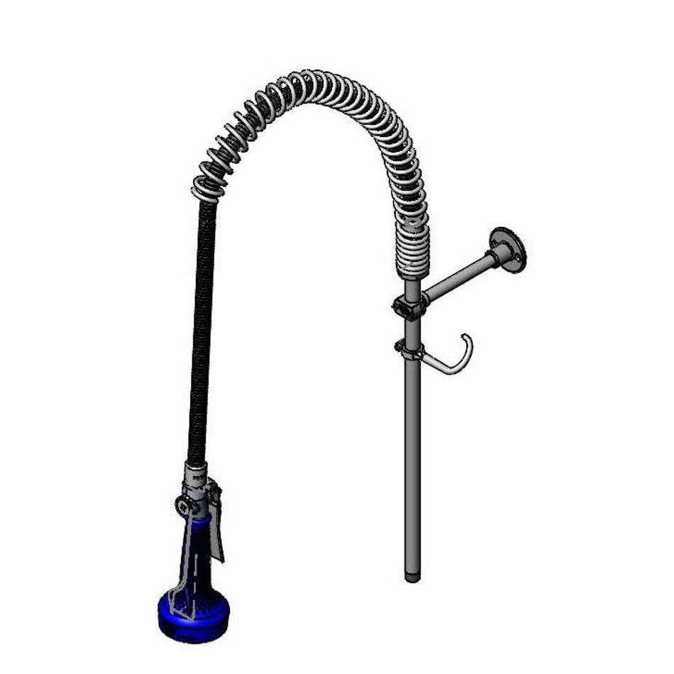 T&S Brass B-2250-B08-18R Pre-Rinse Assembly - 1.07 GPM JeTSpray & 18" Riser