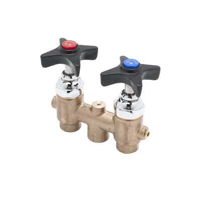 T&S Brass B-2266 Concealed Mixing Faucet - 3" Centers & Lab Handles