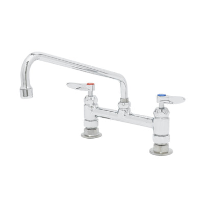 T&S Brass B-2280-CR 8" Deck Mount Faucet - 12" Spout & Cerama Cartridges