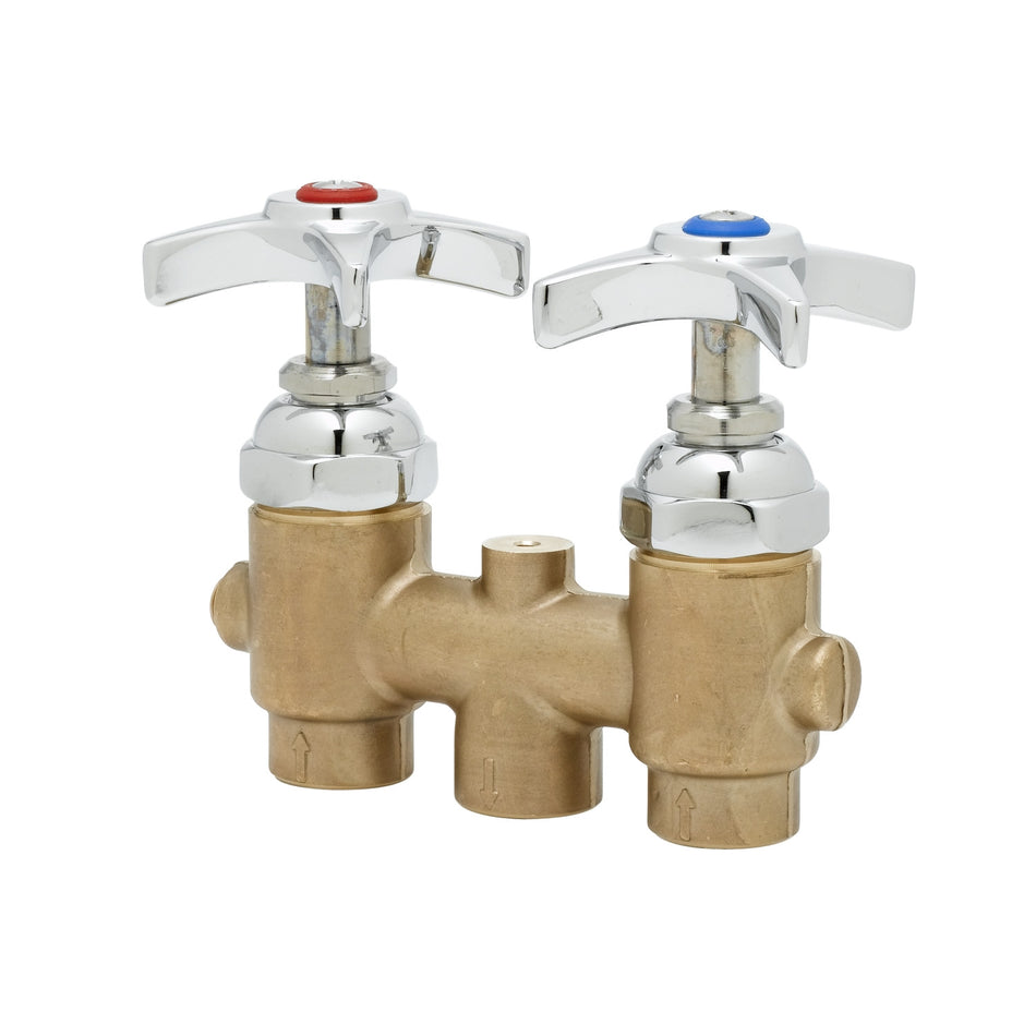 T&S B-2297 Concealed Mixing Faucet, 4 Arm Handles, 3" Centers