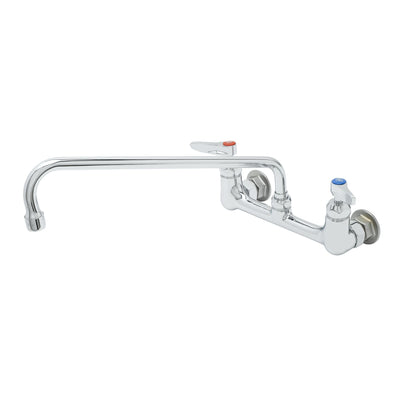 T&S Brass B-2299-CR Double Pantry Faucet - 8" Wall Mount & Cerama Cartridges