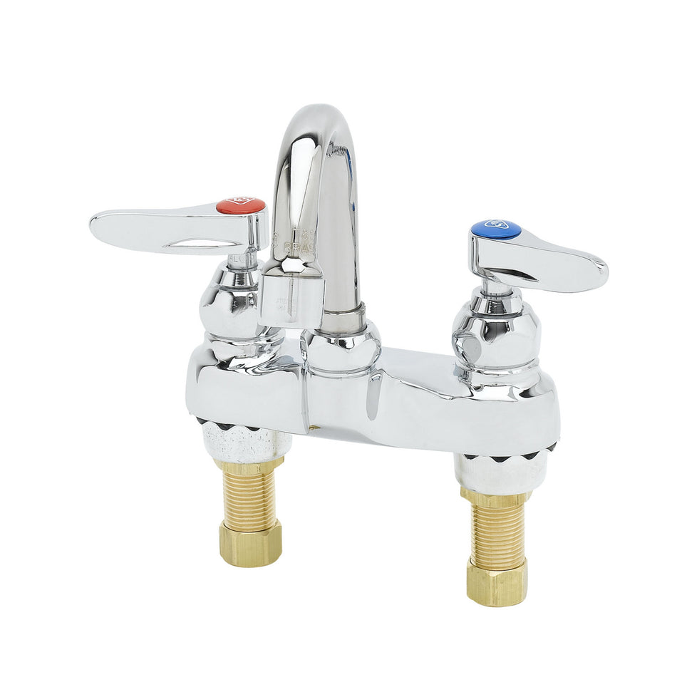 Mixing Faucet, 4" Centerset, Swivel Gooseneck, Lever Handles, 2.2 GPM Aerator
