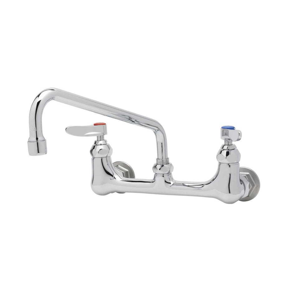 T&S B-2342 Splash Mount Faucet - 10" Swing Spout, 8" Centers