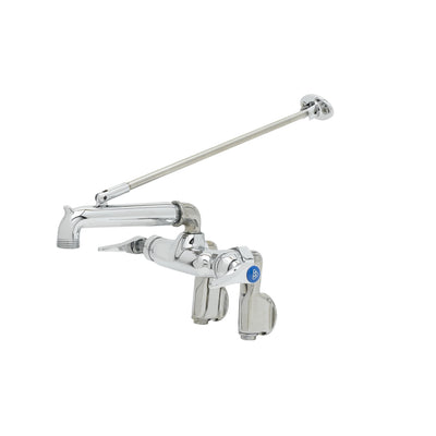 T&S Brass B-2345 Service Sink Faucet - Polished Chrome & Wall Brace