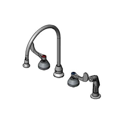 T&S Brass B-2347-07 Medical Faucet - Rosespray Gooseneck & 7' Sidespray