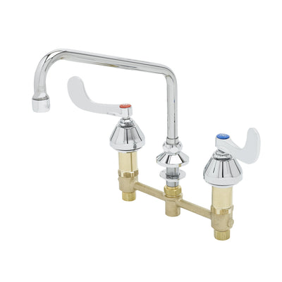 T&S Brass B-2347-09-WH4 Widespread Faucet - 9-1/2" Swing Nozzle & Wrist Handles