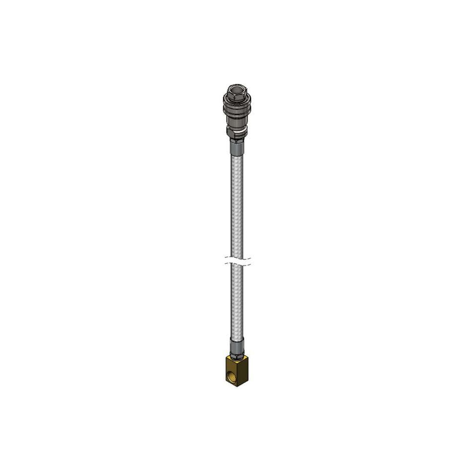 T&S Brass B-2395-03 Hose Assembly - 1/2" ID x 8' PVC w/ QD & Elbow