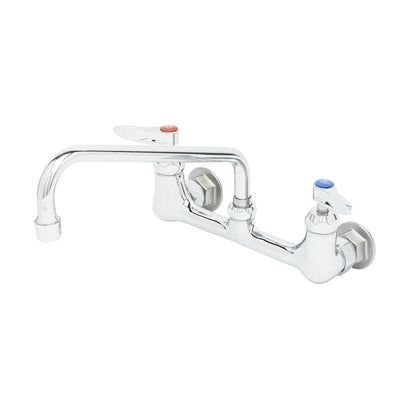 T&S Brass B-2429-CR Double Pantry Faucet - 8" Wall Mount & Cerama Cartridges