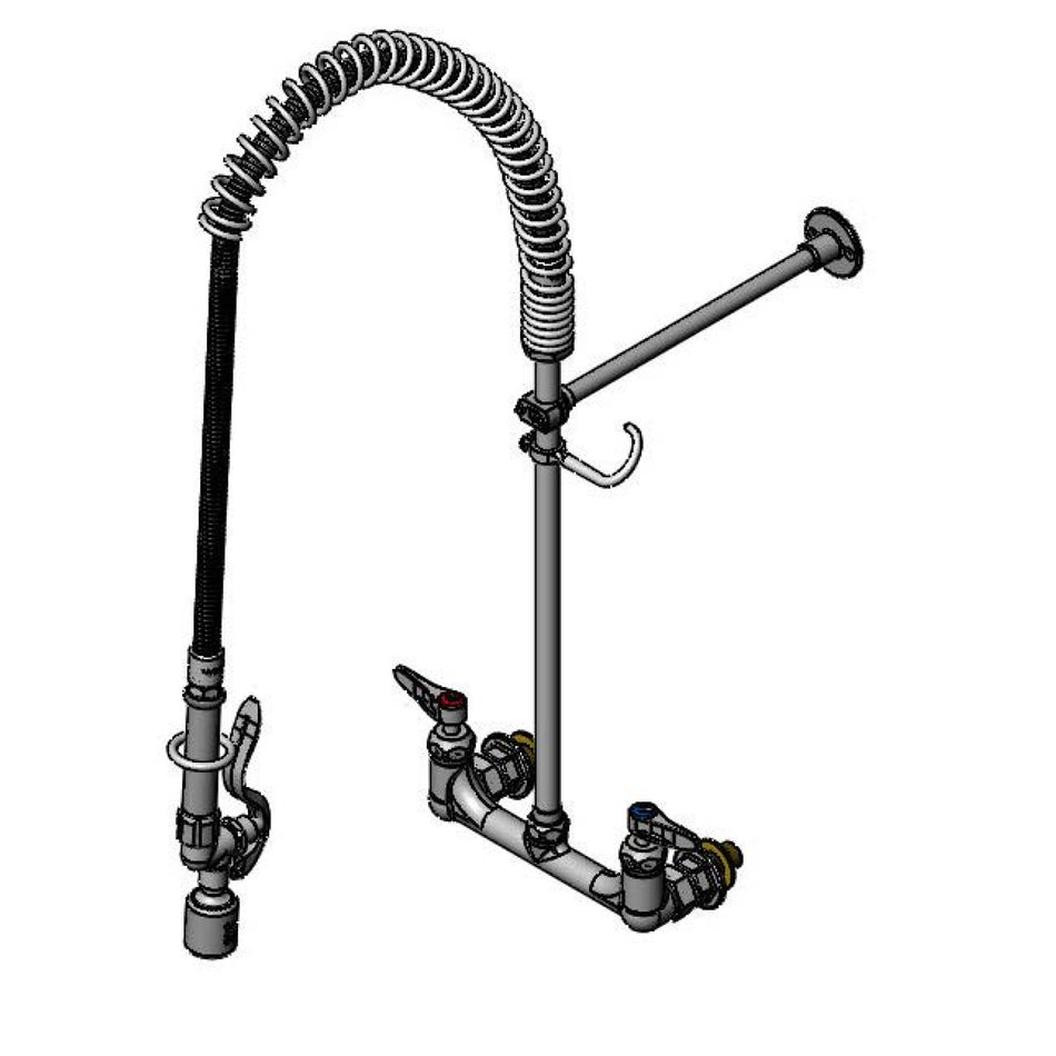 T&S Brass B-2455-CR-C Workboard Pre-Rinse - Cerama Cartridges & 12" Bracket