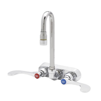 T&S Brass B-2459 Splash Mount Faucet - 2-7/8" Gooseneck & 4" Centers