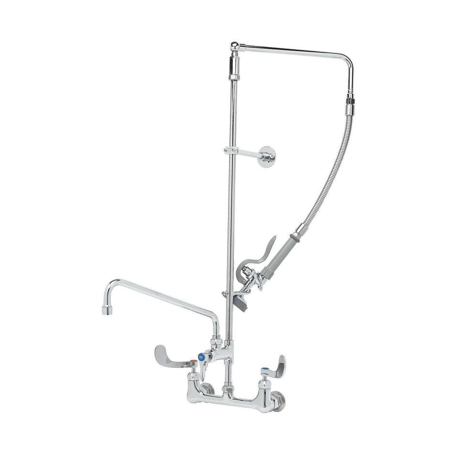 T&S B-2466 Wall Mount Pre Rinse Faucet w/ 20" Hose & 4" Wrist Action Handles