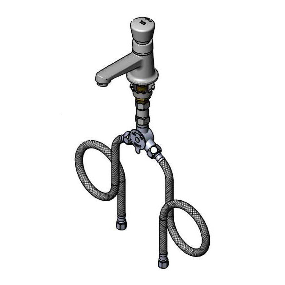 T&S B-2490 Sill Faucet w/ Aerator, Flex Hoses