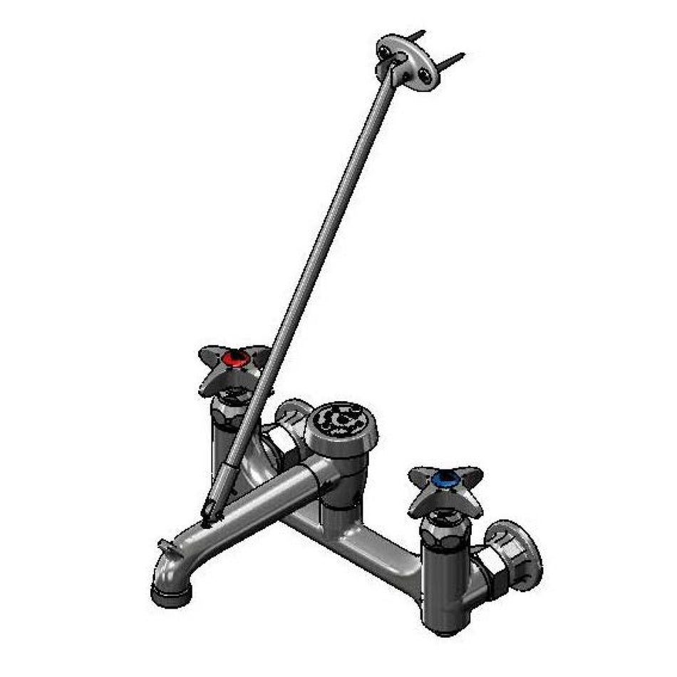 T&S B-2492 Splash Mount Service Sink Mixing Faucet w/ 4-Arm Handles