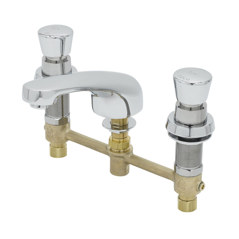 T&S Brass B-2823-02 Metering Widespread Faucet - 0.5 GPM VR Outlet