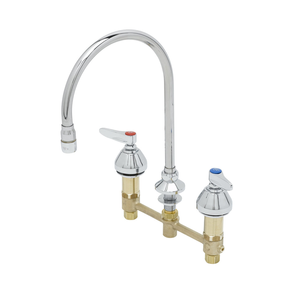 8" Medical Faucet, Deck Mount, Eternas, Swivel Gooseneck, 2.2 GPM Aerator, Lever Handles