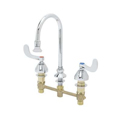 T&S Brass B-2865-04 Medical Faucet - 8" Centers & Rosespray Gooseneck