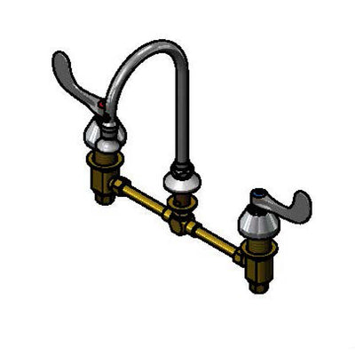 T&S Brass B-2865-04L Medical Faucet - 12" Centers & Rosespray Gooseneck