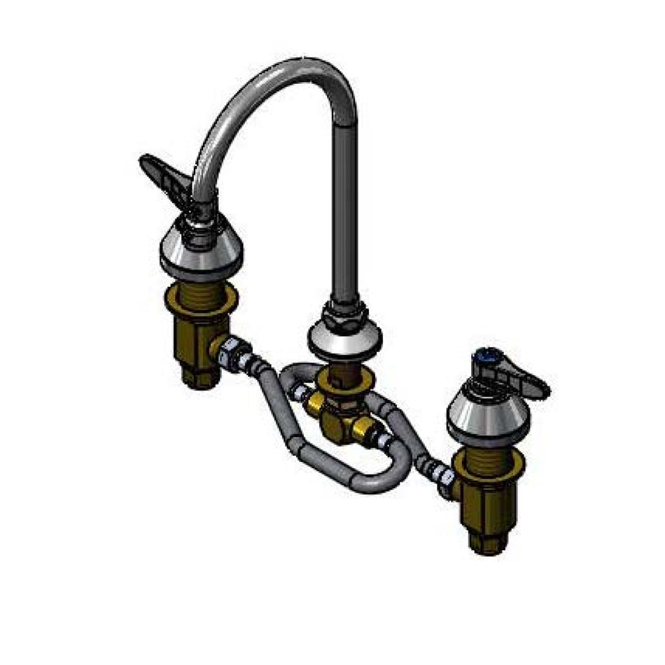 Medical Faucet, 12" Flex Lines, Ceramas, Swivel/Rigid GN, 2.2 GPM Aerator, Lever Handles