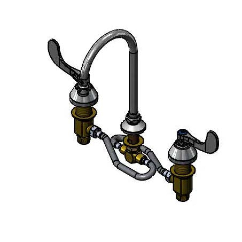 Medical Faucet, 12" Flex Lines, Ceramas, Swivel/Rigid GN, 0.5 GPM VR Non-Aerated Device