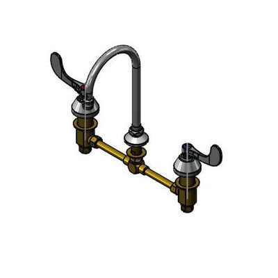 T&S Brass B-2867-04L Widespread Faucet - 12" Centers & Gooseneck Spout