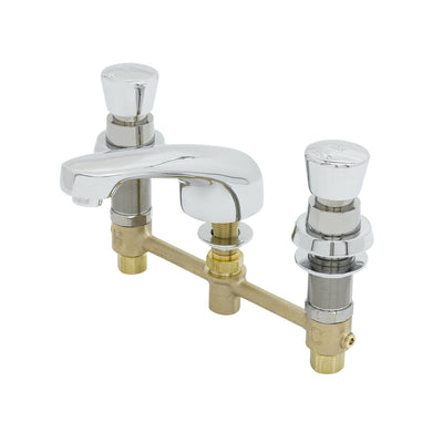 T&S Brass B-2991 Metering Widespread Faucet - 8" Centers & Push Button