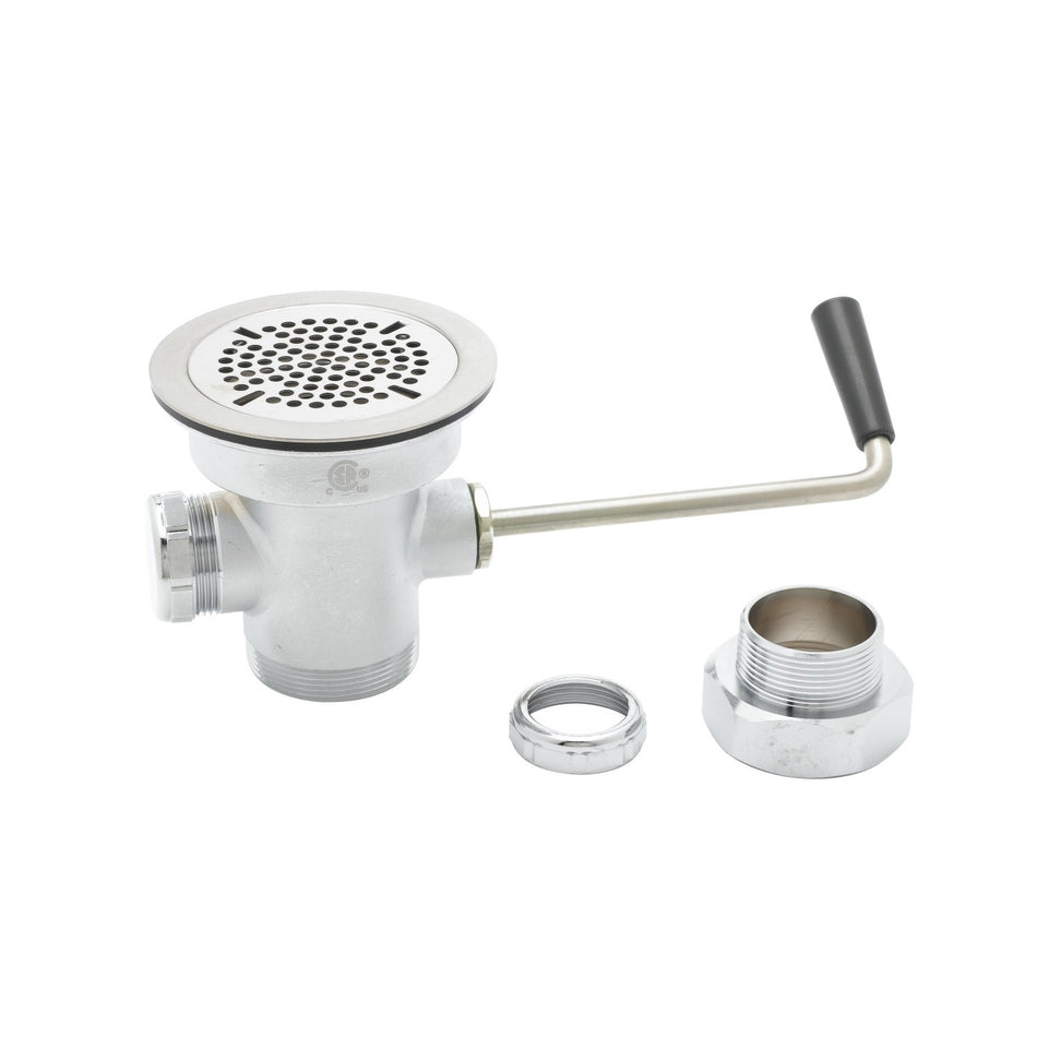 Waste Drain Valve, Short Twist Handle, 3" x 2" & 1-1/2" Adapter