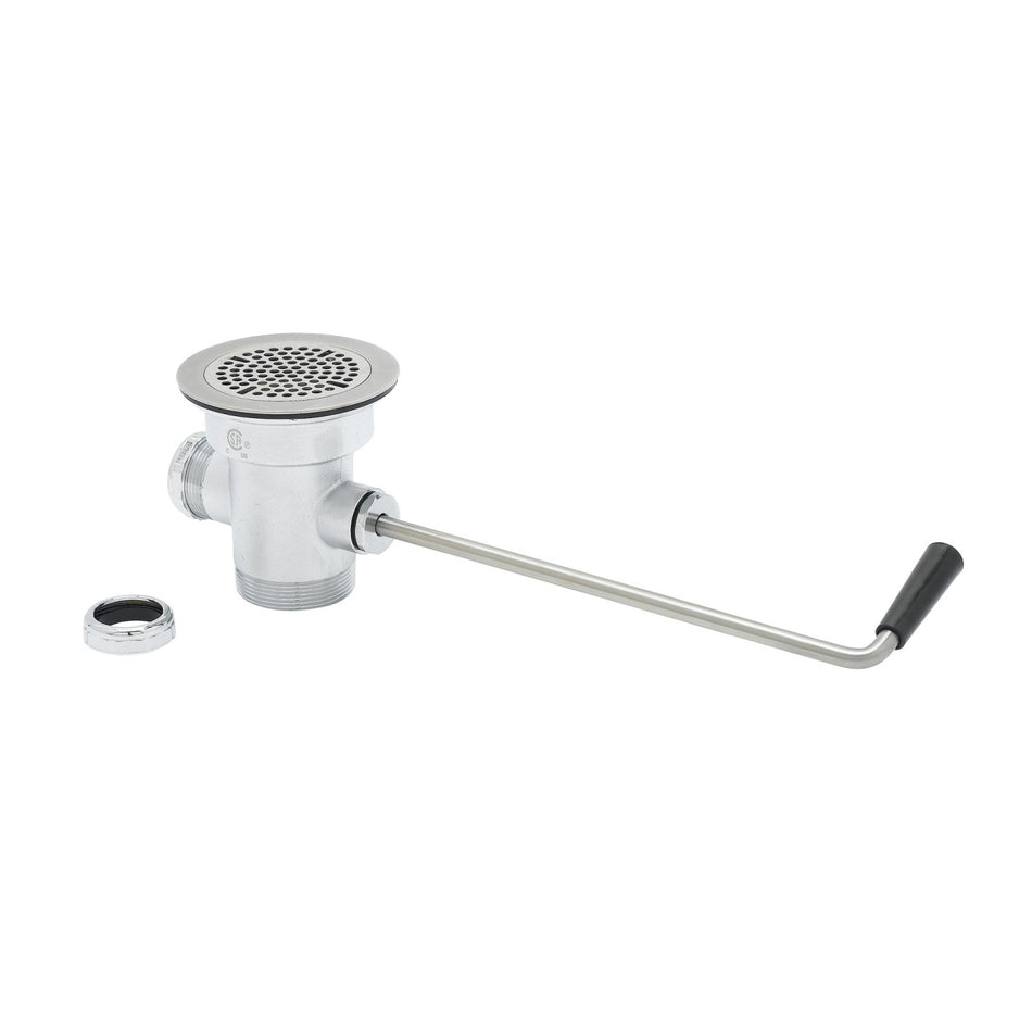 T&S B-3942 Twist Waste Valve, 3" Sink Opening, 2" Drain Outlet
