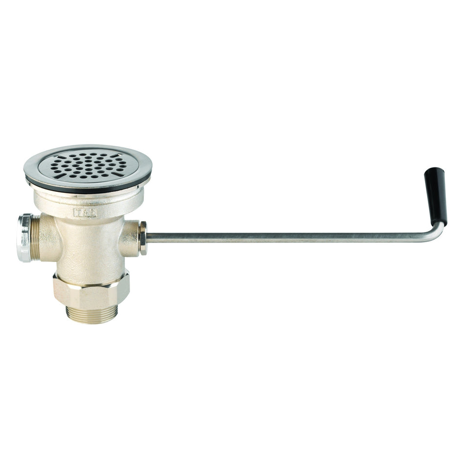 Waste Drain Valve, Long Twist Handle, 3-1/2" x 2" & 1-1/2" Adapter