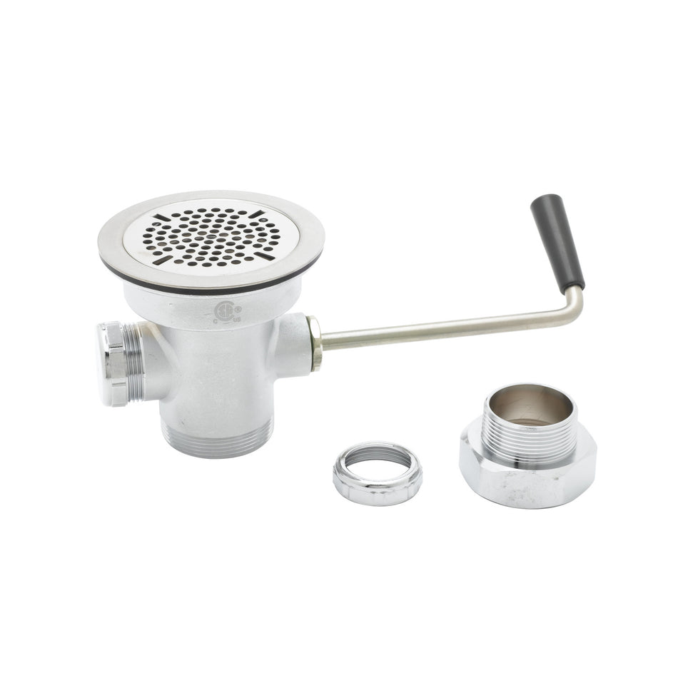 Waste Drain Valve, Short Twist Handle, 3-1/2" x 2" & 1-1/2" Adapter
