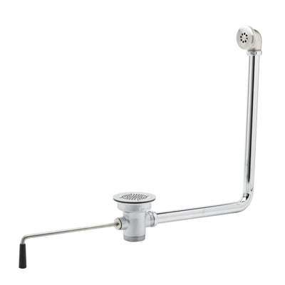 T&S Brass B-3952-01 Twist Waste Valve - 3-1/2" Opening w/ Overflow & 1-1/2" Adapter